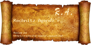 Rechnitz Agenór névjegykártya